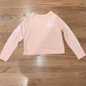 converse long sleeve size 10-12 and comfy.